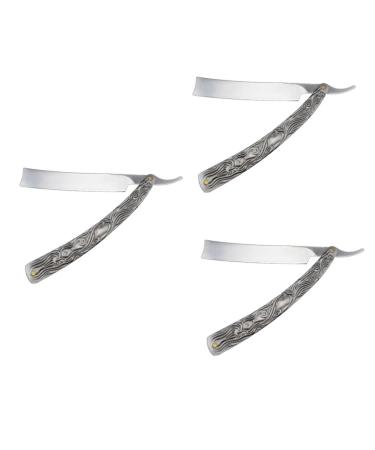 Minkissy 3 pc manual razor razor made of steel men's razor bart tracker made of steel hand razor for men manual safety razor face Miss