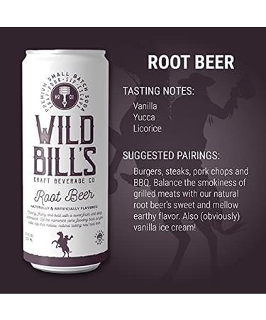Wild Bill's 4-Flavor Soda Sampler Pack - (12 oz 12-Pack) - Root Beer, Vanilla Cream, Black Cherry, Orange Cream - Caffeine Free, Gluten Free, Vegan - Made with Pure Cane Sugar - Buy Online on GoSupps.com