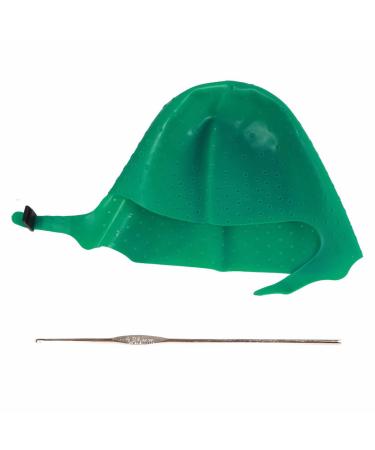 Bright Hair Coloring Highlighting Hat Cap for Glamorous Home Highlights Insta-ready Hairdressing Cap Tool for Unforgettable Hair Dye Sessions DIY Highlight Cap Featuring Green