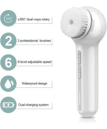 TOUCHBeauty Professional 3IN1 Facial Brush Set - Advanced 360 Spin Cleansing & Charcoal Brush - Dual-Charging System - TB-1766 - Buy Online on GoSupps.com