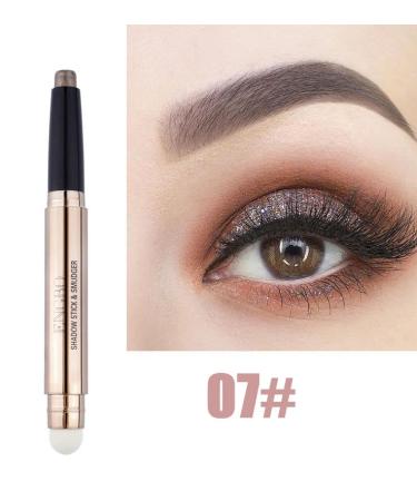 Brown Eyeshadow Stick + Sponge Brush Set | Long-Lasting Waterproof Eye Shadow | Hypoallergenic Shimmer Shadow Pencil - Multi-Dimensional Eyes | Shade 07 - Buy Online on GoSupps.com