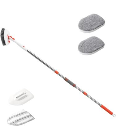 Triangular Bathroom Scrubbers Multifunctional Brush Tile Scrubbers Tub Scrubbers Long Cleanings Brush For Floor Wall Bathtub - Buy Online on GoSupps.com