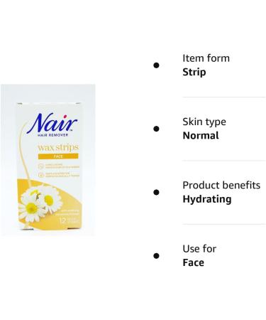 Nair Facial Wax Strips (Pack of 12) - Buy Online on GoSupps.com
