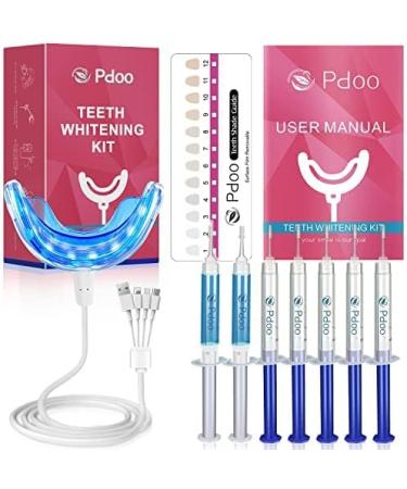 PDOO Teeth Whitening Kit for Sensitive Teeth - Fast At-Home Results with LED Light and Carbamide Peroxide Gel - Buy Online on GoSupps.com