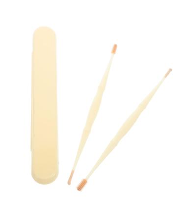 Ipetboom 1set Dual- Ear Wax Removal Tool Set Safe and Earpicks for Deep Cleaning and Material Household Ear Cleaning Kit Cream Yellow