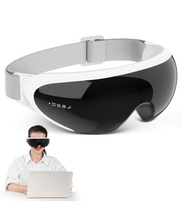 Eye Massager 5-Mode migraine Relief Eye Massager Foldable Eye Protector visualization Heating Eye mask with Voice Broadcast Heat Therapy kneading and Vibration Functions
