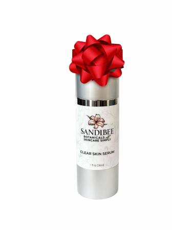 SANDIBEE Botanicals Clear Skin Serum Natural Clarifying Face Treatment with Niacinamide and Willow Bark for All Skin Types 1 fl oz (30ml)