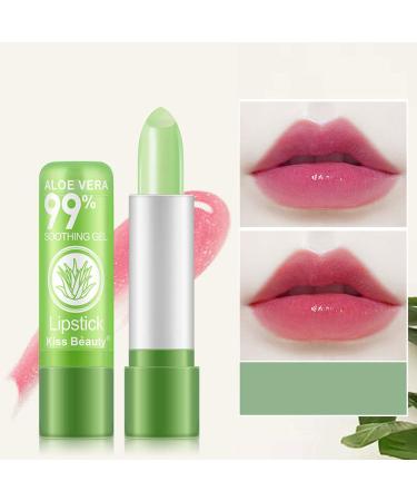 2Pcs Aloe Vera Lipstick | Color Changing Lip Gloss | Long Lasting & Waterproof | Moisturizing Lip Balm | Beauty Makeup - Buy Online on GoSupps.com