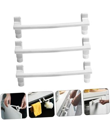 Hoement 3pcs Hook up Over The Door Hanger Towel Rack Clothes Rack Clip Hooks Door Storage Rack Abs White - Buy Online on GoSupps.com