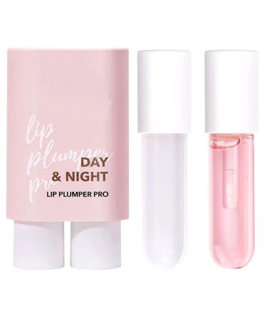 irreshine Lip Plumper Pro Set, Natural Lip Plumper and Lip Care Serum, Lip Plumping Balm, Moisturizing Clear Lip Gloss for Fuller Lips & Hydrated Beauty Lips (Pink)
