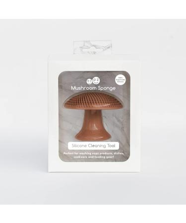 ezpz Mushroom Sponge (Sienna) - 100% Silicone Reusable Durable Long-Lasting Hypo-Allergenic Sponge with Suction Base for Cleaning Dishes Cookware and Feeding Accessories - Buy Online on GoSupps.com