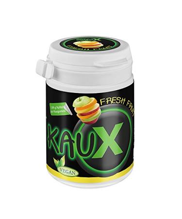 KauX Xylitol Dental Care Chewing Gum - Aspartame-Free Fresh Fruit Flavor Pack of 4 (60g | 40 Pieces) - International Shipping Available - Buy Online on GoSupps.com