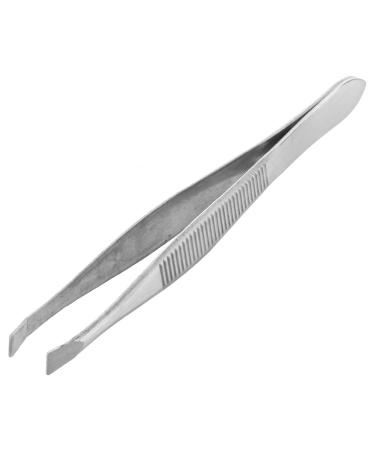 SHAPOKY Eyebrow Tweezers - Carbon Steel Inclined 9cm for Precision Hair Removal - Silver Color - International Shipping Available - Buy Online on GoSupps.com