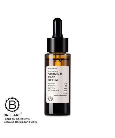 Brillare 10% Vitamin C Serum | Bright & Glowing Skin | with Probiotics & Aloe Vera | 100% Natural Face Serum - Buy Online on GoSupps.com
