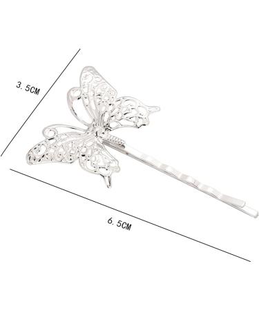 Yheakne Hollow Butterfly Hair Clip Pin Vintage Silver Hair Clip French Butterfly Retro Bobby Pins Decorative Hair Accessories for Women and Girls 2 Pieces - Buy Online on GoSupps.com