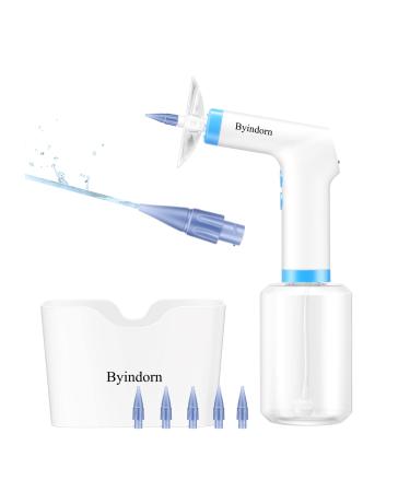 Byindorn Ear Wax Removal Kit  Ear Cleaning Tool with Ear Irrigation Flushing System  Electric Ear Cleaner with LED Lights, 4 Cleaning Modes  Earwax Removal Kit with 6 Reusable Tips & Ear Wash Basin White