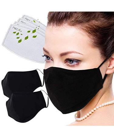 Facial Protection Filtration Face Masks, Anti-Fog mask, Dust-Proof with Activated Carbon Filter Adjustable Headgear Nose Wire Full Face Protection Masks(2 Pcs with 8Pcs Activated Carbon Filter)