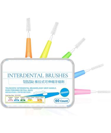 60-Piece Hygiene Push-Pull Interdental Brush Set for Adults - Travel-Friendly Toothpicks & Dental Floss for Healthy Gums - Buy Online on GoSupps.com