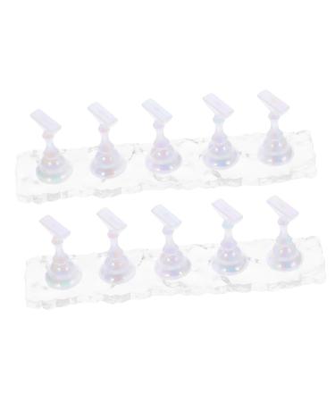 DOITOOL 2 Sets Manicure Practice Base Fake Nail Holder Nail Stands Nail Display Holder Nail Art Stand Nail Practice Stand Nail Stand for Painting Nails Show Rack Acrylic Lace False Nails
