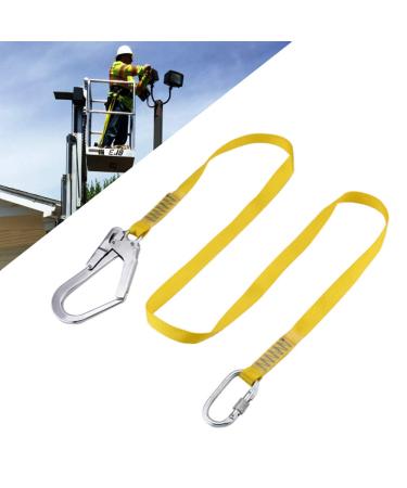 Ubaymax 1.8 m Fall protection safety rope with carabiner fall protection climbing rope Band loop BATESTRATION 2200KG outdoor rope climbing strap for mountaineering tree climbers emergency services yellow - Buy Online on GoSupps.com