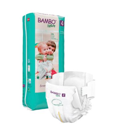 Bambo Nature Premium Eco Nappies Eco-Friendly Sustainable Nappies Enhanced Leakage Protection Secure & Comfortable Baby Nappies Secure & Comfortable - Size 4 Nappies (15-31lb/7-14 kg) Maxi 48PK
