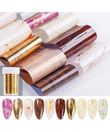 NonaTheo 10 Rolls Nail Art Stickers for Gel Nail | Nail Art Foil Kit | Marble Nail Art Stickers Wraps | Nail Art Decorations Accessories - Buy Online on GoSupps.com