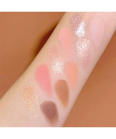 Go Ho 10 Colors Eyeshadow Palette - Matte & Glitter, Korean Makeup, High Pigmented Shades - Waterproof Eyeshadow Palette in Peach Style - Buy Online on GoSupps.com