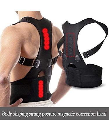 Posture Corrector Posture Clavicle Support Corrector Magnetic Therapy Back Straight Shoulder Brace Strap Belt Correct Adjustable Male Female Back Brace (Black XX) Better life Black L - Buy Online on GoSupps.com