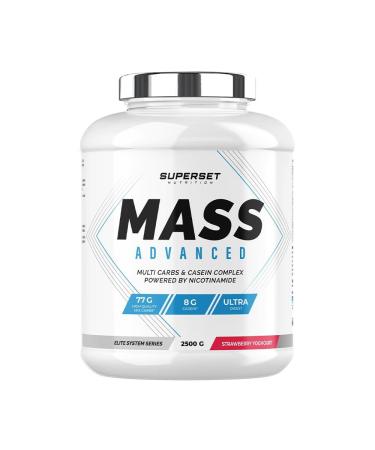 Superset Nutrition - Mass Advanced (2.5 kg) - Gainer - Promotes muscle mass gain and recovery high calorie intake + Vitamins - Improved energy and digestion - Strawberry