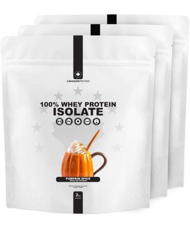 Canadian Protein 100% Whey Isolate 27g of Protein | 6 kg of Pumpkin Spice Flavoured Low Carb Keto Friendly Workout Recovery Drink | Protein Powder Rich in BCAA Amino Acids - Buy Online on GoSupps.com