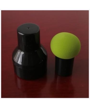 Makeup Sponge Non-latex Makeup Sponge Mushroom Head Powder Liquid Foundation Puff Dry & Wet Multi- function Cosmetic Tool Tamp Storage Box Makeup Sponge Holder(Green and cap)