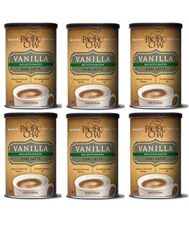 Pacific Chai Decaffeinated Vanilla Chai Latte Mix, 10-Ounce Canisters (Pack of 6) 10 Ounce (Pack of 6)