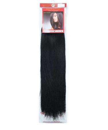Yaki Silky Weave Jet Black (1) 16" Human Hair Extensions