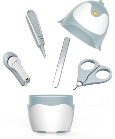 Penguin Blue Baby Nail Clippers Set - Newborn Infant Nail Kit for New Parents - Buy Online on GoSupps.com