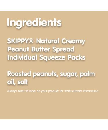 SKIPPY Natural Creamy Peanut Butter Spread Individual Squeeze Packs 1.15oz - Pack of 64 - Buy Online on GoSupps.com