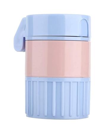 YLWX Multi-Functional Pill Cutter Medicine Grinder Plastic Cut Medicine Grinder Big Four Treasure Box Pill Crusher Multifunction Crusher Blue