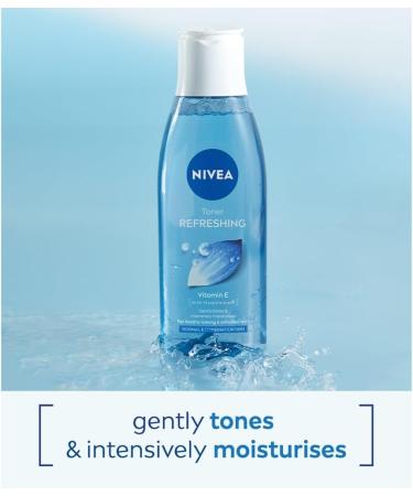 NIVEA Refreshing Toner (200 ml) with Vitamin E - Deeply Cleanses and Invigorates Skin | Effective Facial Cleanser - Buy Online on GoSupps.com