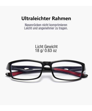 Buy Eyglajdd Sporty Reading Glasses for Men & Women - 5 Pack Blue Light Blocking Light Rectangle +2.50 in Black Blue Gray White Orange | Shop Internationally! - Buy Online on GoSupps.com
