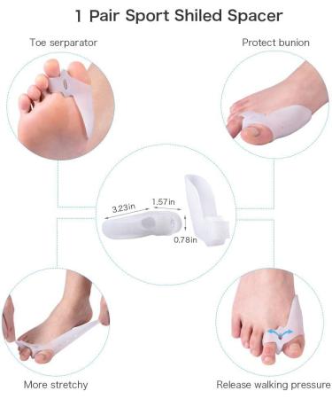 8-Piece Hallux Valgus Corrector & Toe Separator Set - Pain Relief & Alignment Correction for Bunions - 4 Pair Bunion Protectors Included - Buy Online on GoSupps.com