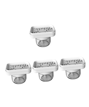 Ciieeo 4pcs Squeeze Bottle Liquid Soap Dispenser Dishwashing Sponge Holder Sink Soap Dispenser Press Type Soap Dispenser Dish Washing Soap Dispenser Dish Soap White Necessity Plastic