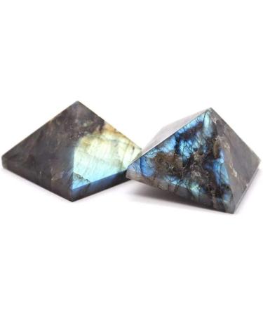 Natural Crystal Rough Natural Labradorite Quartz Stone Pyramid Crystals Polyhedron 40mm-45mm 1pc PEIQIYIN - Buy Online on GoSupps.com