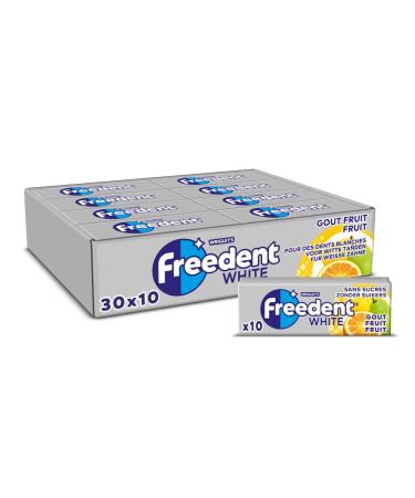 FREEDENT White Chewing Gum with Fruit Flavor without Sugars - Large Size with 30 Packs of 10 Dragees - 420 g