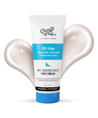 Chemist at Play Foot Cream for Cracked Heels & Diabetic Foot | Up to 24 hours of Moisturization | 10% Urea & Natural AHAs | Nourishment & Hydration | For Dry & Cracked Feet | Lightweight | 50g