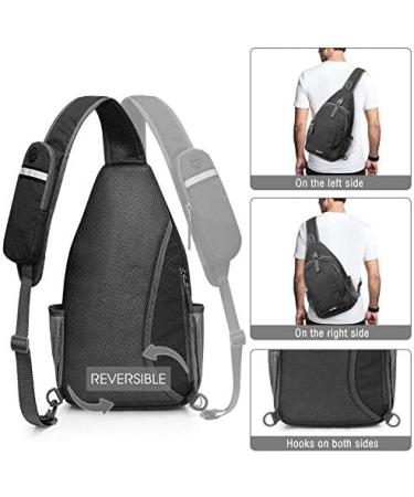 G4Free Sling Bags Men and Women Shoulder Backpack Small Cross Body Chest  Sling Backpack (Black)