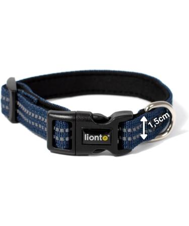 Lonto XS Dog Collar - Durable Nylon Soft Padded 360 Reflective Click Closure - Adjustable Blue Collar for Small Dogs - Buy Online on GoSupps.com