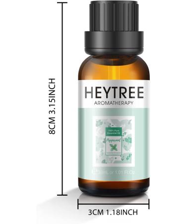 HEYTREE 100% Pure Peppermint Essential Oil 30ml - Fresh Minty Scent for Clarity & Aromatherapy Diffuser - Clear Breathing - Strong Peppermint Oil - 30.00 ml (Pack of 1) - Buy Online on GoSupps.com