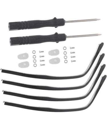 Lurrose 4-Piece Glasses Repair Set - Universal Replacement Arms for Men & Women - Sunglasses Accessories with Metal Plates - Black (2pcs 13.3x0.6cm) - Buy Online on GoSupps.com