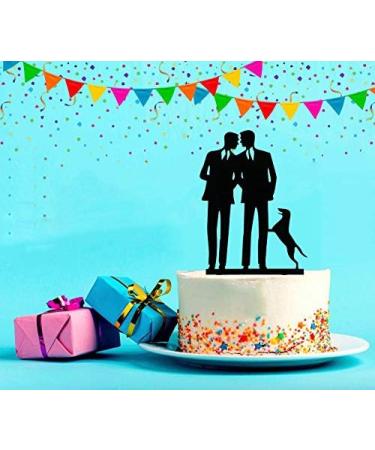 Same Sex Gay Wedding Cake Topper - Anniversary Decoration Cake Topper-Mr and Mr Wedding Cake Topper - Buy Online on GoSupps.com