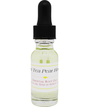 Green Tea Pear Blossom - Type V.W. For Women Scented Body Oil Fragrance Glass Dropper Top - Light Green - 1/2 oz. - ID#38810 0.5 Fl Oz (Pack of 1)