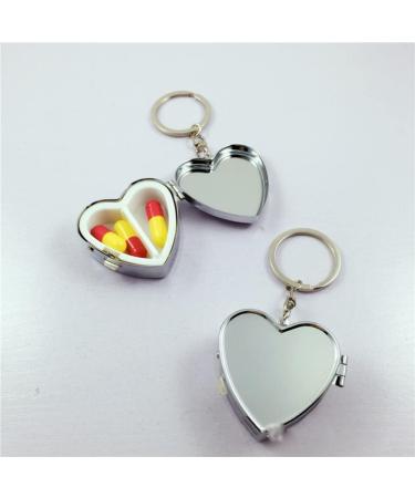 LALAFINA Heart Shaped Mini Storage Box - Cute 2 Compartment Portable Medicine Organizer for Travel & Home - Buy Online on GoSupps.com